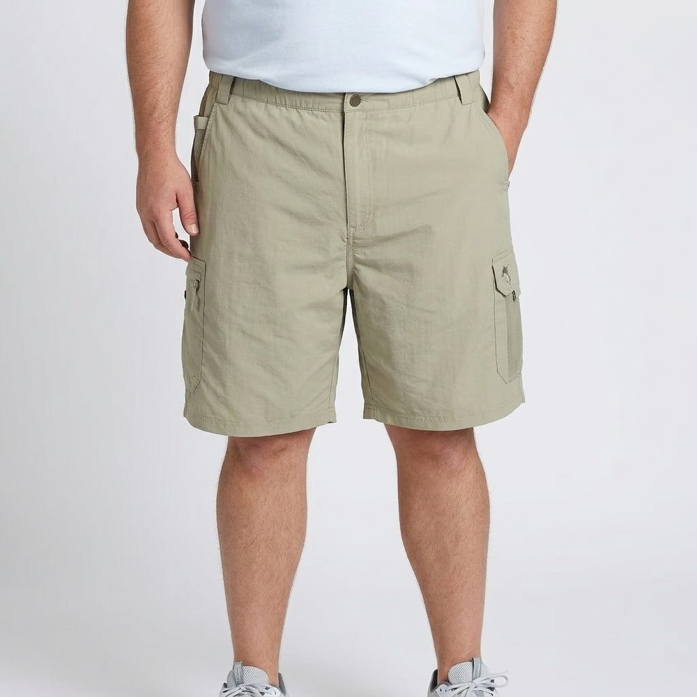 Reel Legends Cargo Shorts Mens XXL Khaki Cotton Blend Fishing Outdoor